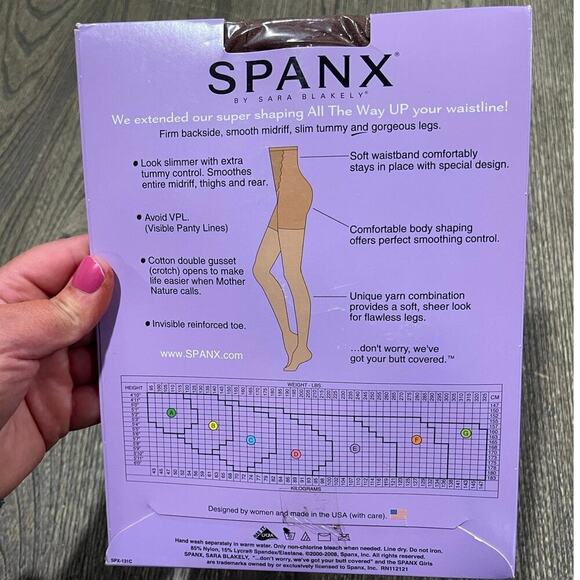 NWT SPANX Womens High-Waisted Pantyhose Shaper Sheer Leg Shapewear Cocoa Size G - Picture 3 of 4